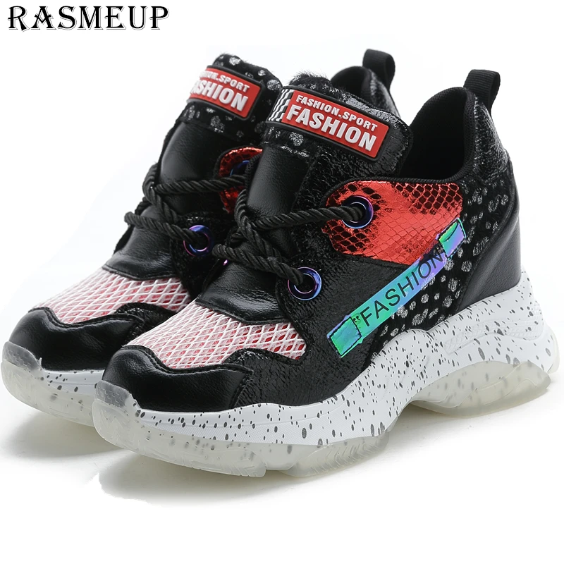 Женские дышащие кроссовки RASMEUP уличные на толстой подошве увеличивающие рост