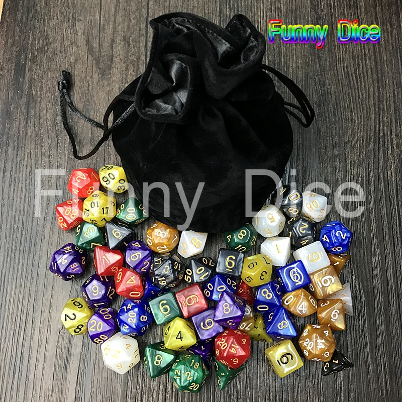 56 штук пакет MTG RPG D & игральные кости DND настольная игра набор из 8 наборов D4 D6 D8 D10 D12