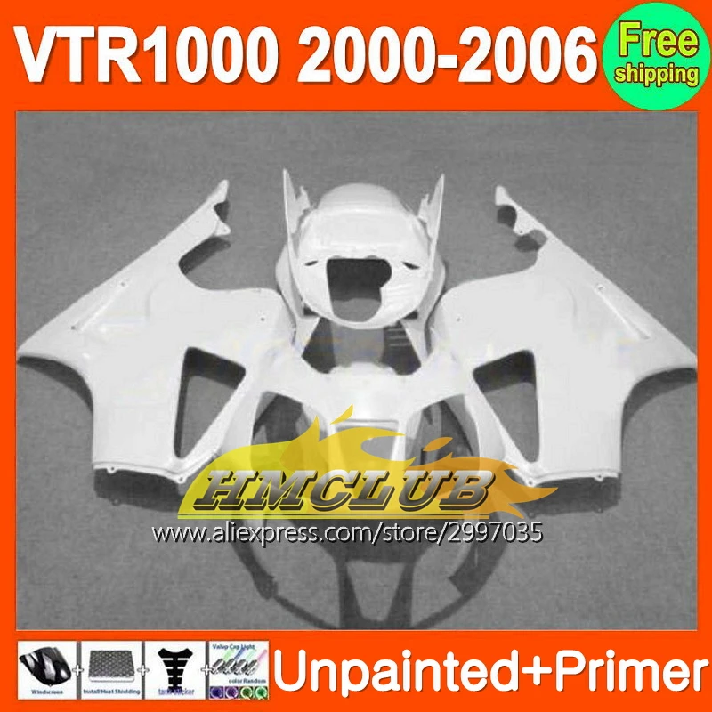 Неокрашенный обтекатель Bodys + праймер для HONDA RC51 VTR1000 RTV1000 SP1 VTR 1000 SP2 2000 2001 2002 2003 2004 2005