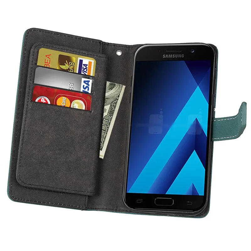 Для samsung Galaxy A3 A5 A7 чехол Роскошный Матовый кожаный чехол-книжка для samsung A6 A8 Plus чехол