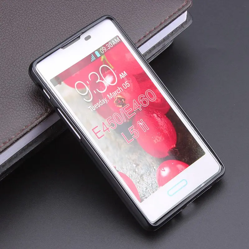 Черный тонкий термопластический антискользящий задний чехол задняя крышка для LG