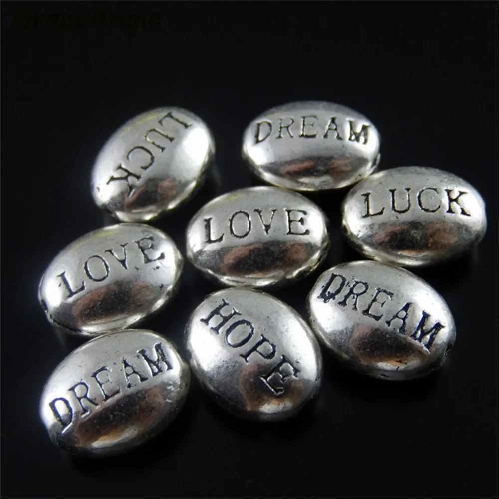 Wholesale 10pcs Hot Sell New Design Mini Oval Letter Nameplate Charms Handmade Crafts Vintage Necklace Pendant Bracelet Top Hole | Украшения