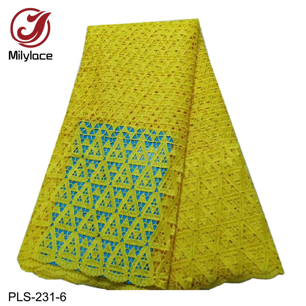 

Nigerian Lace Fabrics for Wedding Dress White African Cord Lace Fabrics High Quality Guipure Lace Mesh Cotton Material PLS-231