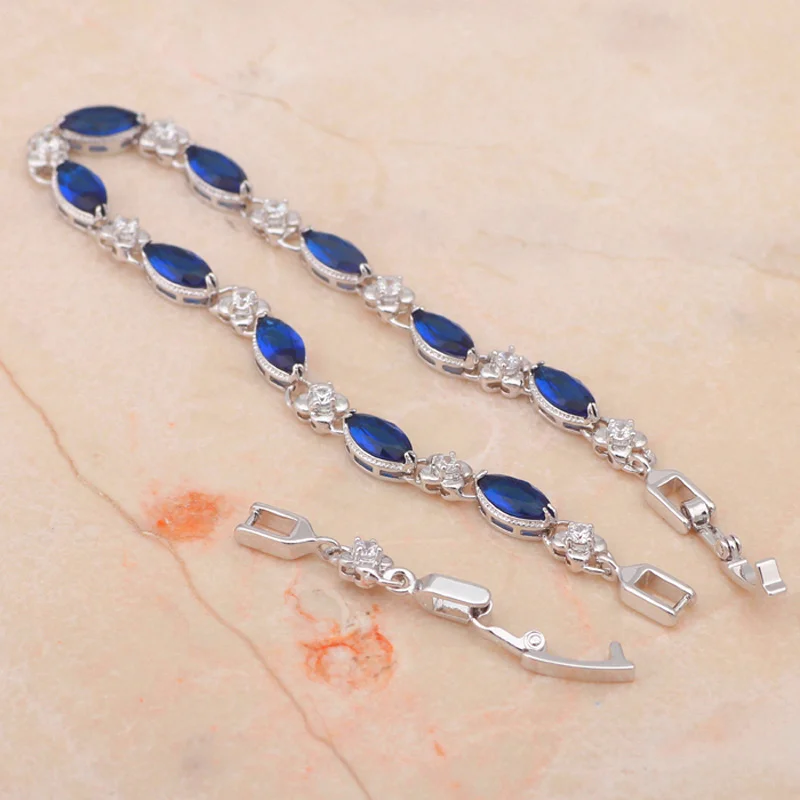 

Fantastic Silver Bracelets Blue Crystal Design Zircon Health Nickel & Lead free Fashion jewelry TB232A