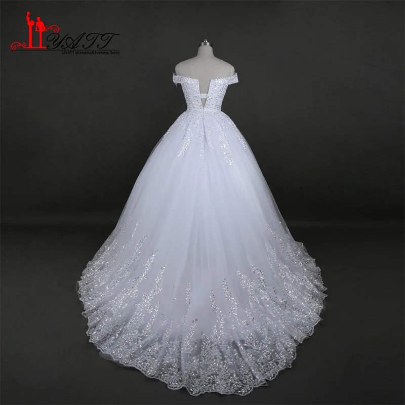 Sparkly Plus Size Ball Gown Wedding Dresses 2017 Vestido de Novia Off the Shoulder Sweetheart Lace Tulle Bridal Gowns | Свадьбы и