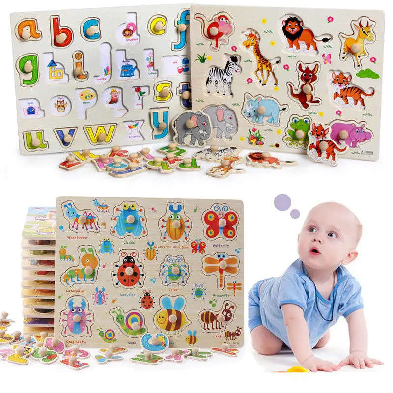 Деревянный 3D-пазл-головоломка развивающая головоломка обучающая с алфавитом