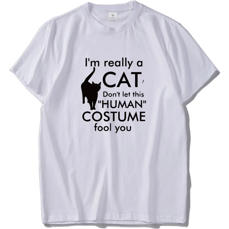Футболка мужская с надписью I'm действительно A Cat 100% хлопок|Мужские футболки| |