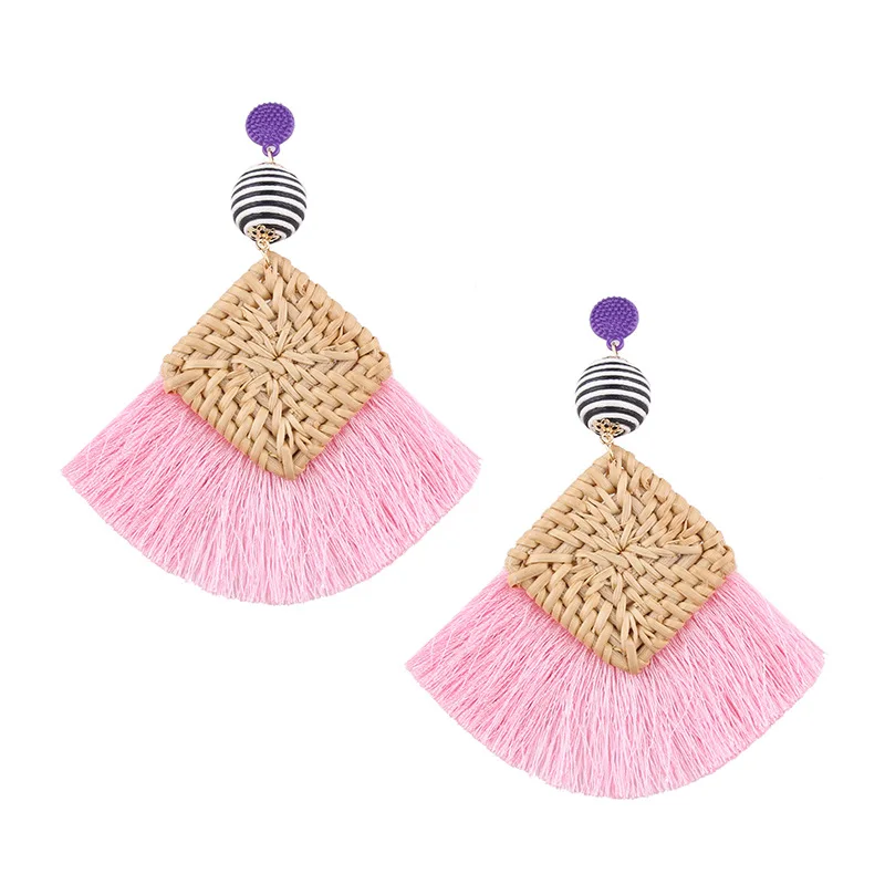 Великолепные Модные Экзотические вязаные богемные висячие серьги с кисточками