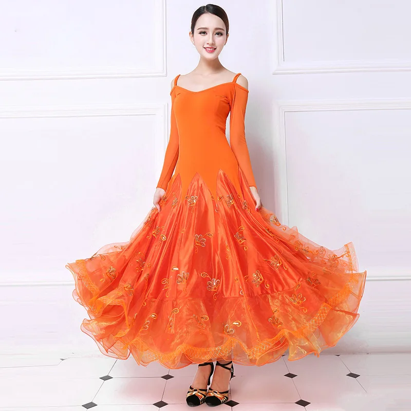 Современные Костюмы для бальных танцев Платья женщин взрослых высокое качество