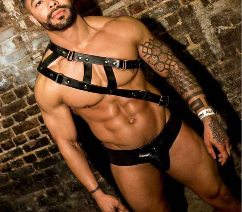 Мужской ремень для бондажа на одно плечо из искусственной кожи с регулируемыми