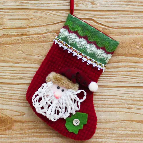 Новогодний Декор 2017 рождественские чулки носки вязаный Подарочный мешок с