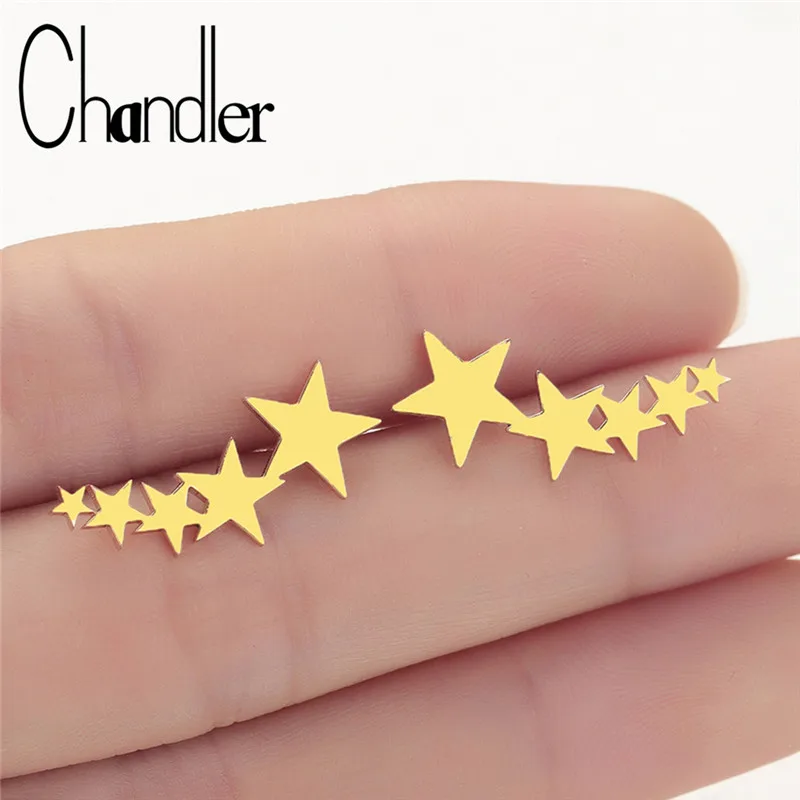 Женские серьги с пятью звездами Chandler дизайнерские брендовые 2019|Серьги-гвоздики| |