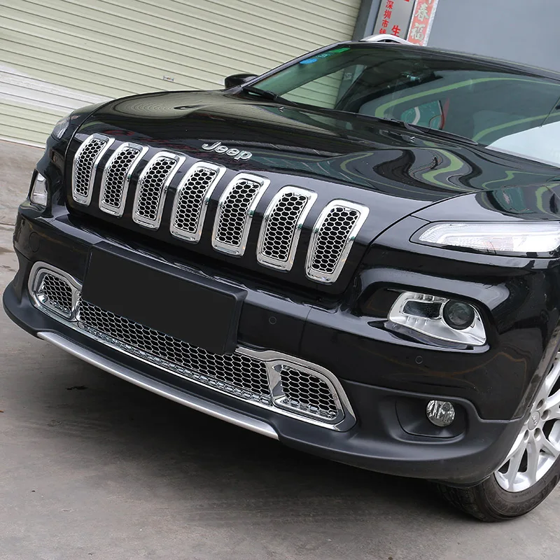 SHINEKA автомобильный Стайлинг ABS решетки для переднего бампера с сотовой сеткой Jeep