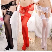 underwear sexy womens sheer lace top thigh highs stockings garter belt suspender set lace sexy lingerie