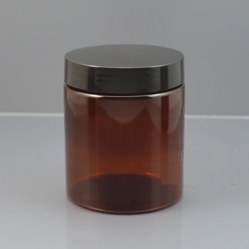 Black Cap 250 г пластиковая банка темно-коричневого цвета пластиковый горшок с пластиковой крышкой, косметическая упаковка для крема контейнер ПЭТ материал. 10 шт./партия - Цвет: Black Cap