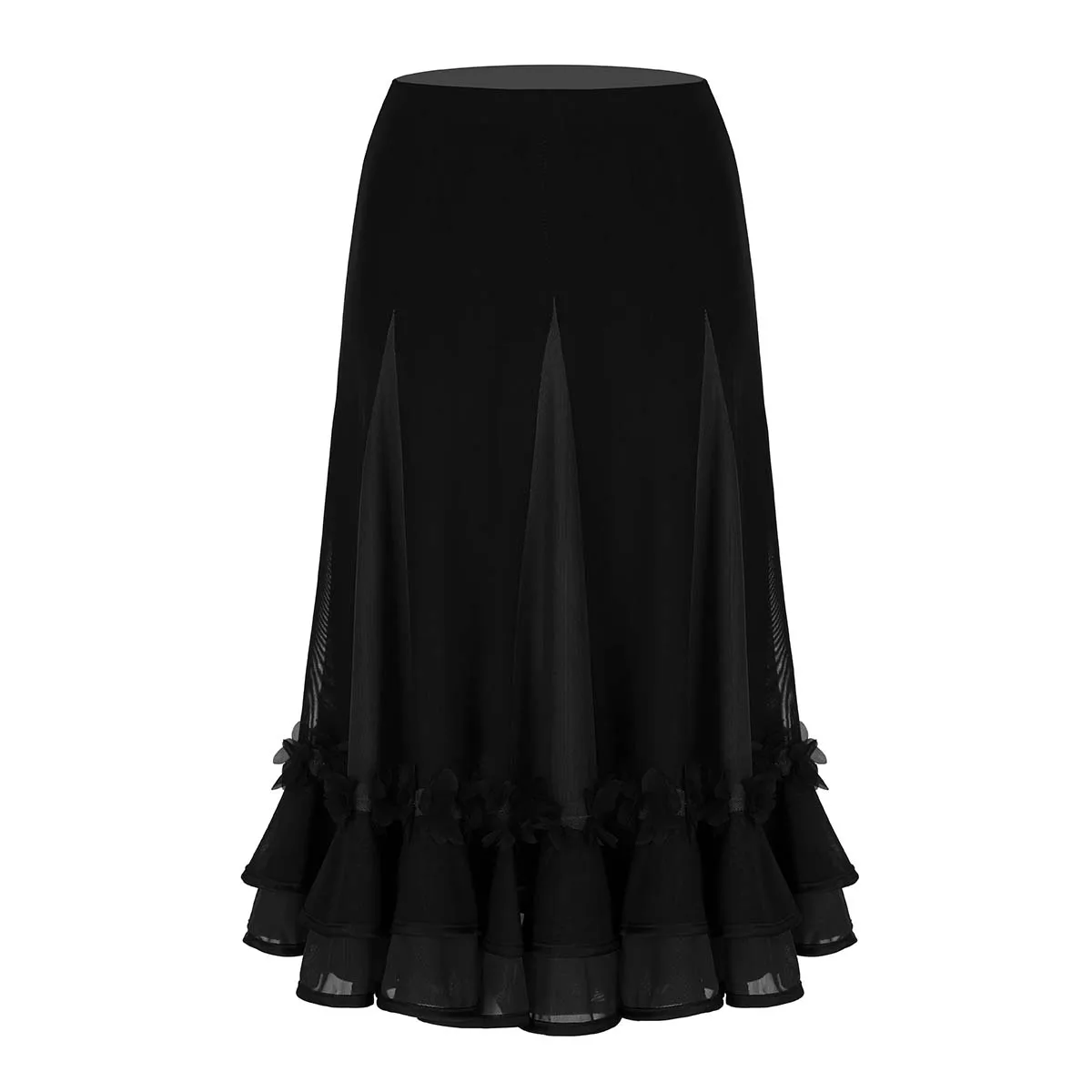 ChicTry Женская юбка для бальных танцев с высокой талией латинских цветным блоком