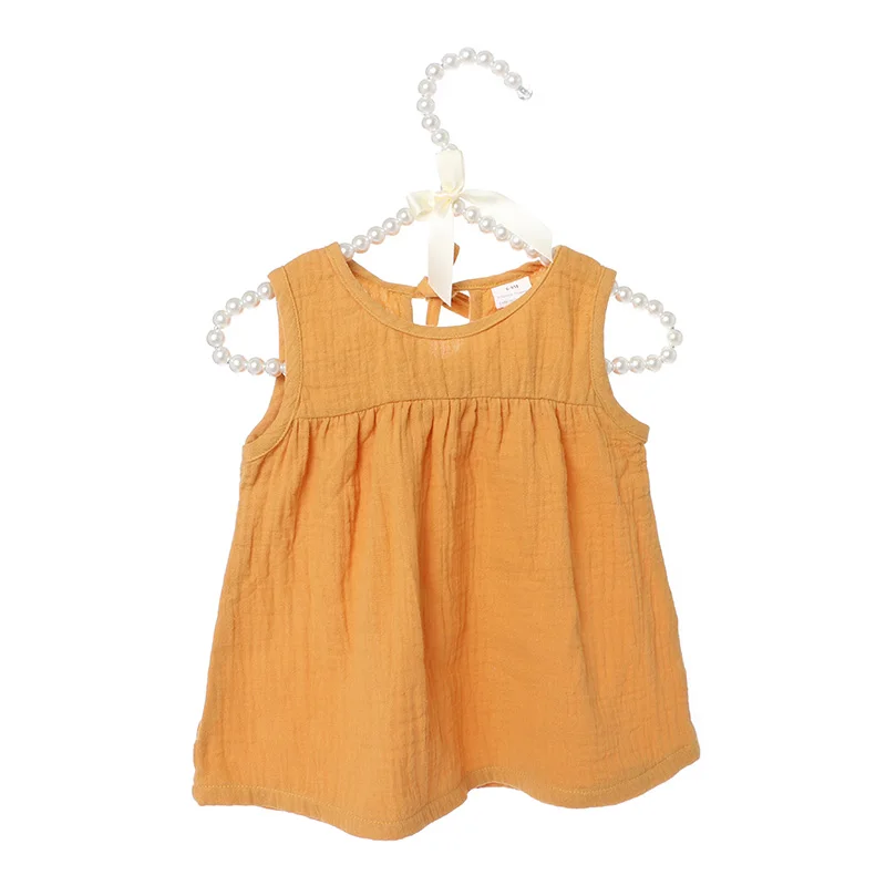 Kaiya Angel 2019 Children Girls Summer Clothing Set mustard yellow Sleeveless Top + Floral Shorts 100% Cotton Outfits 5PCS/LOT | Мать и