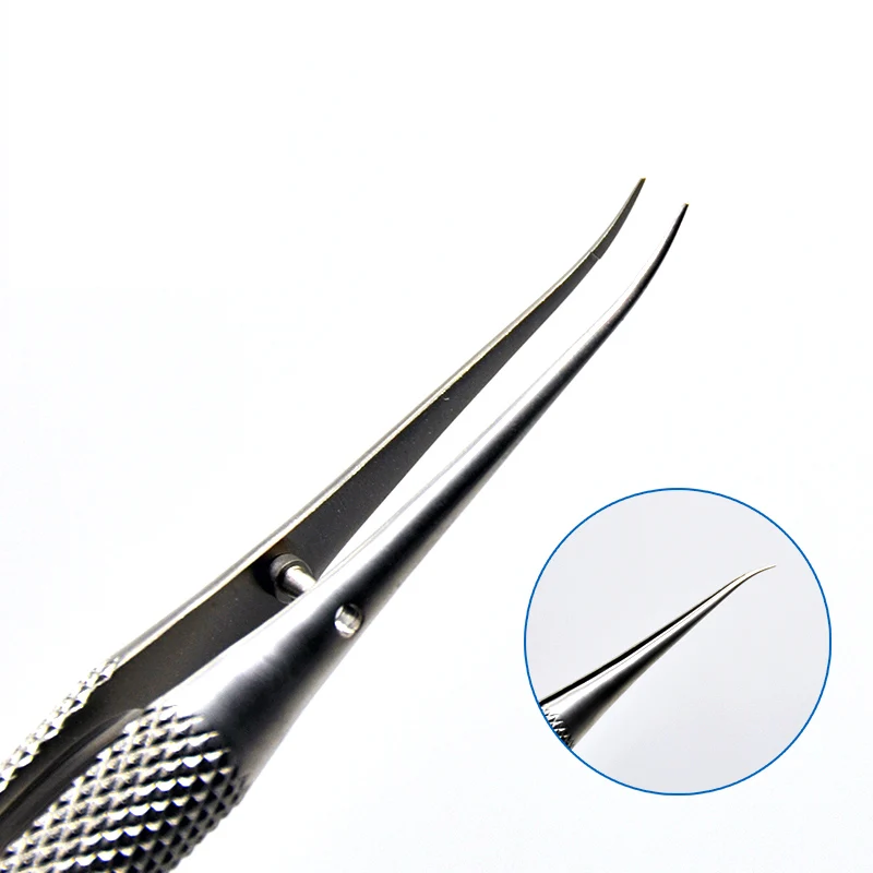 

Микро-пинцет 11 см из нержавеющей стали с круглой ручкой, платформа для зубов пинцеты для век, офтальмологические инструменты, хирургические...