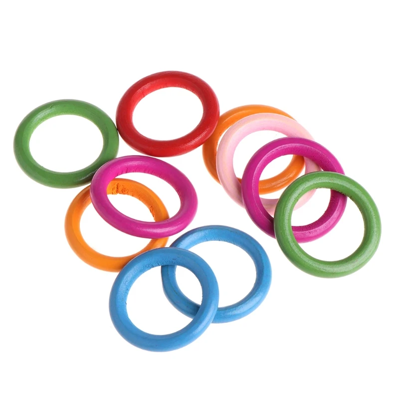 Деревянные кольца для попугаев 10 шт./пакет цветные игрушки и аксессуары разные