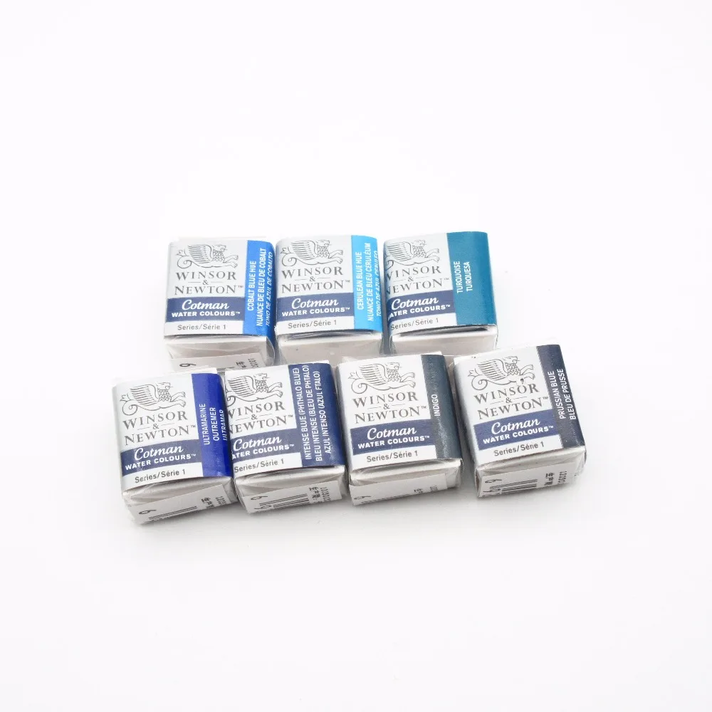 Winsor& Newton Cotman Твердые акварельные краски половина Пан 40 цветов синий акварельные кисти