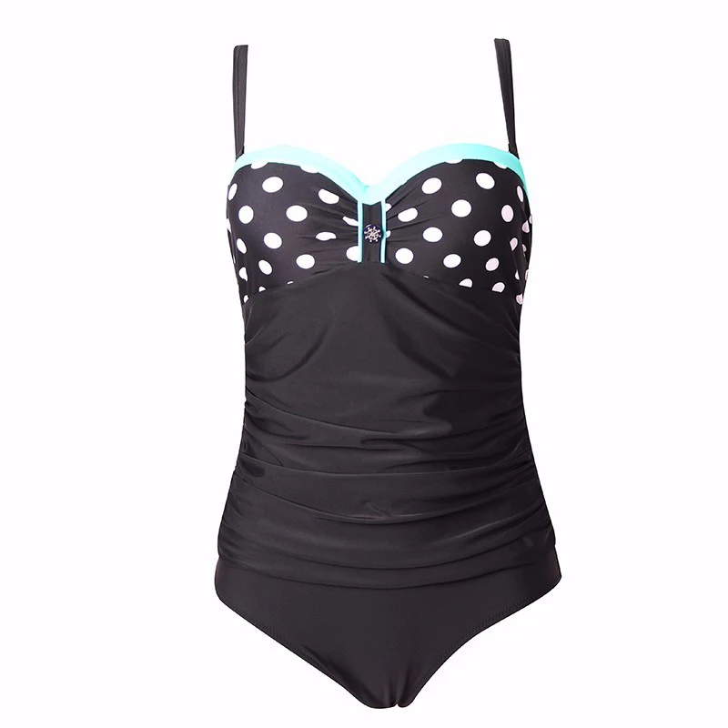 Женский купальник в полоску TQSKK ретро стиле цельный сексуальный горошек для