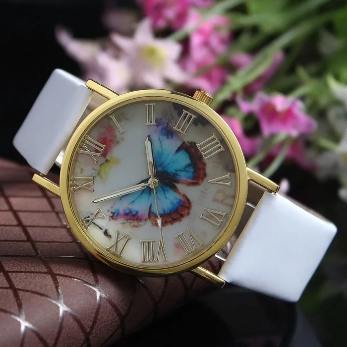 Женские Аналоговые кварцевые наручные часы с кожаным ремешком | Наручные