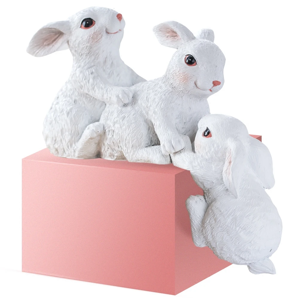 Creative Rabbit Furnishing Articles Minitures Taxidermy Animals Resin Home Decoration Accessories Contracted Desk | Дом и сад