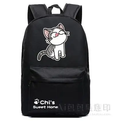 Cartoo аниме Чи сладкий дом cos Чи милый кот Печать Ткань Оксфорд shoulderbag рюкзаки для колледжа бежевый и черный рюкзаки - Цвет: Сливовый