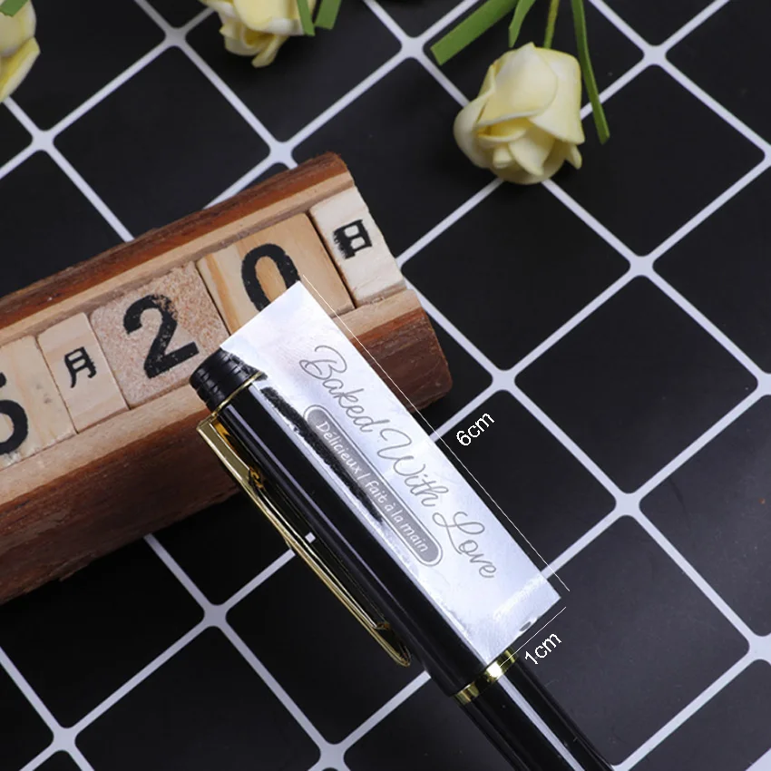 100 шт./лот симпатичные белые вкусные запеченные с любовью самоклеящиеся наклейки