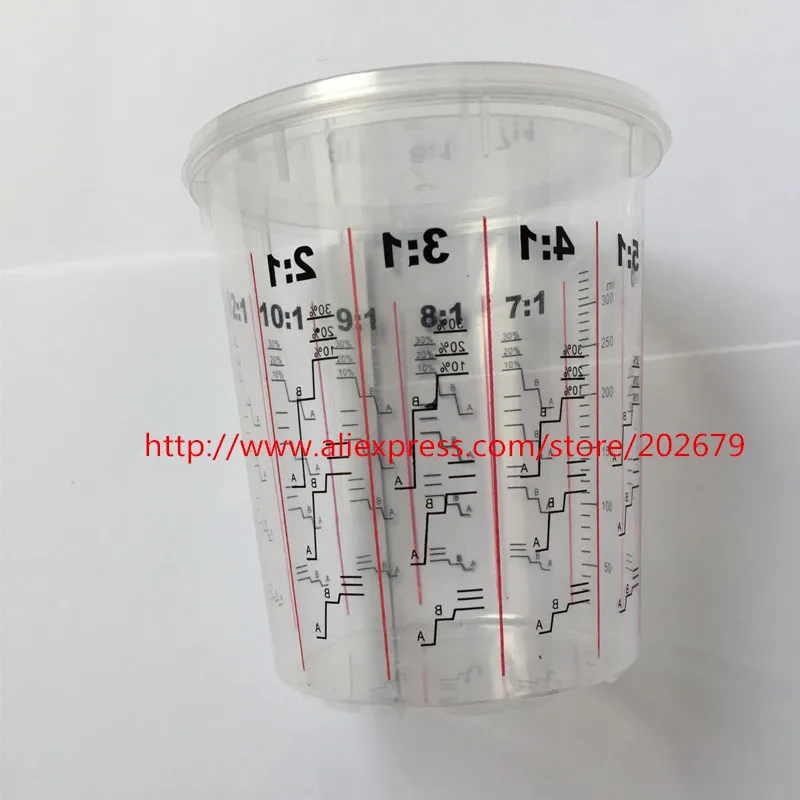 400 мл пластиковая прозрачная чашка Одноразовая Краски весы PP с крышкой чаша для