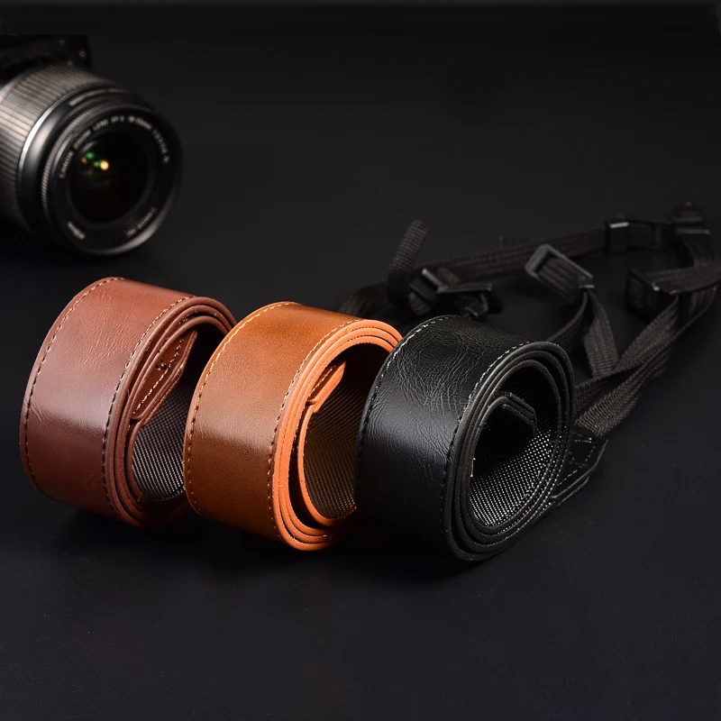 

Universal Camera Shoulder Neck Belt Adjustable Strap For Canon Nikon Sony Samsung Olympus Lens Cameras Accessories Leather Strap