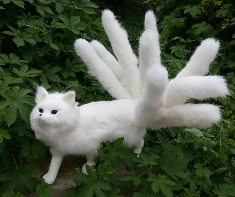 Большая новая имитация лисы Реалистичная кукла ручной работы с девятью хвостами