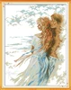 The girl walk with her horse cross stitch kit people 14ct 11ct count print canvas stitches embroidery DIY handmade needlework 3