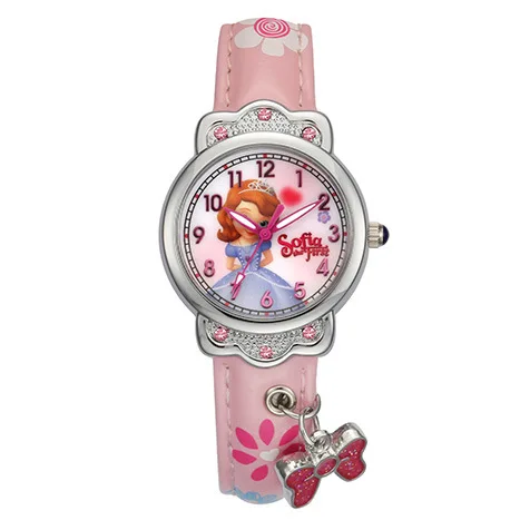 Оригинальные часы Диснея бренда Замороженные Софии часы с рисунком Minnie на циферблате модные роскошные часы мужские наручные часы для девочек Горячая