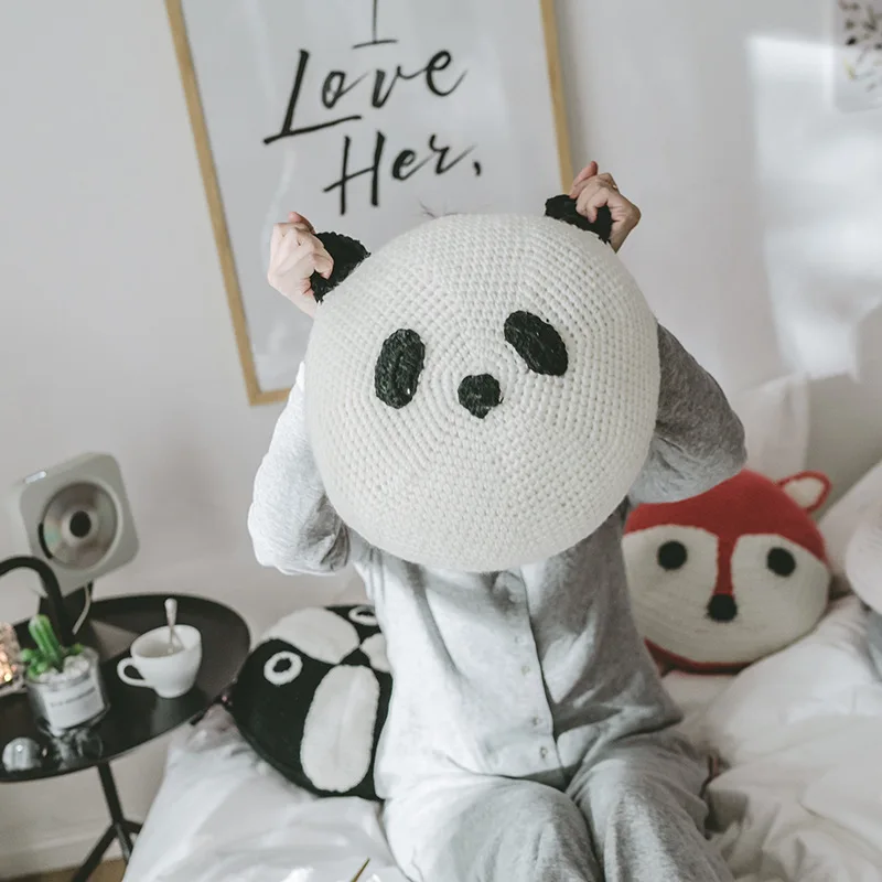 Мультяшная вязаная Подушка для спины ручная работа вязаные подушки детей милые