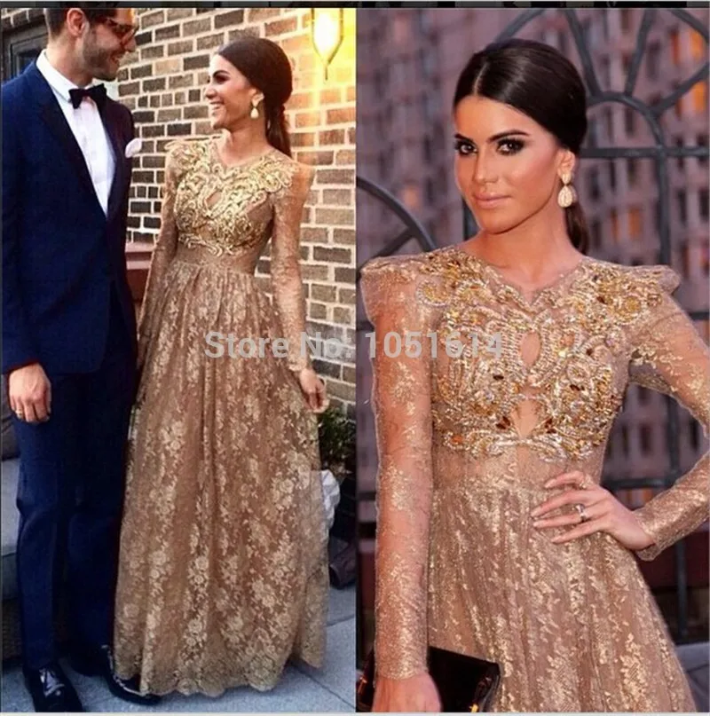 Vestido de festa longo Сверкающее жемчужное прозрачное кружевное платье с длинным рукавом