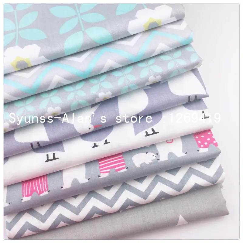 40*50 см Новый серый цветочный принт серия хлопчатобумажная ткань Telas Bundle DIY