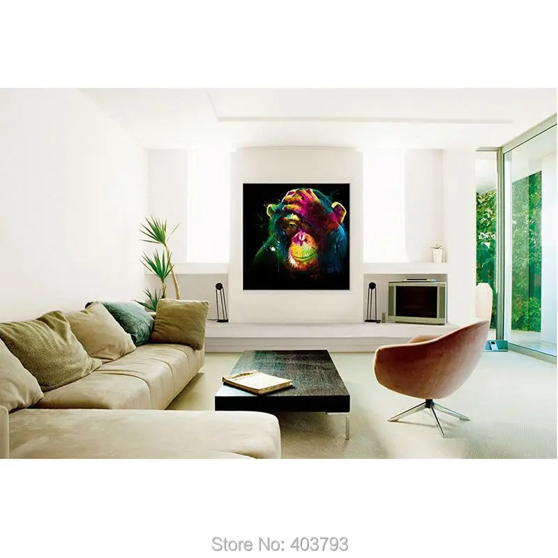 Картина маслом на холсте Год обезьяны без рамки|wall art|hand painted oil paintinghand |