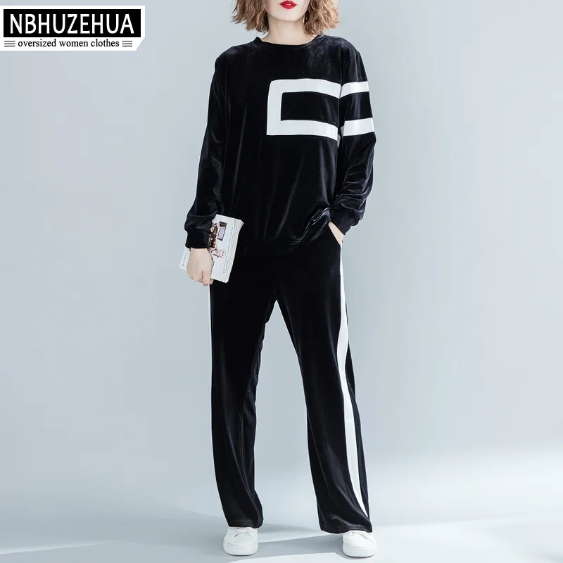 NBHUZEHUA спортивный костюм женский комплект из 2 предметов Золотой бархатный
