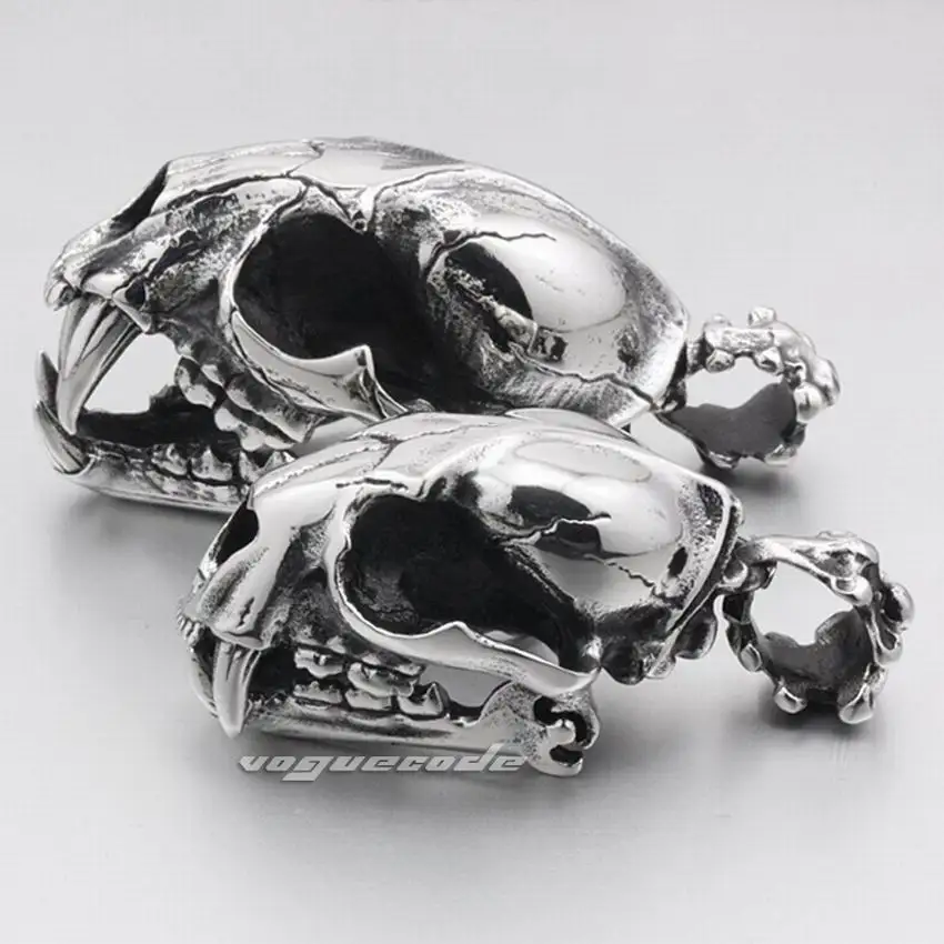 Массивная подвеска в виде черепа льва из нержавеющей стали 316L Мужская Байкерская