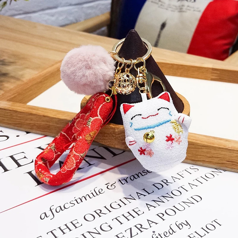 Милый Счастливый Кот плюшевый брелок подвеска Kawaii Брелки для женщин