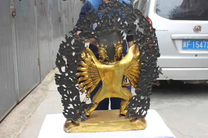 32 Tibet Folk Temple bronze copper Vajrabhairava Yamantaka Buddha Statue | Дом и сад