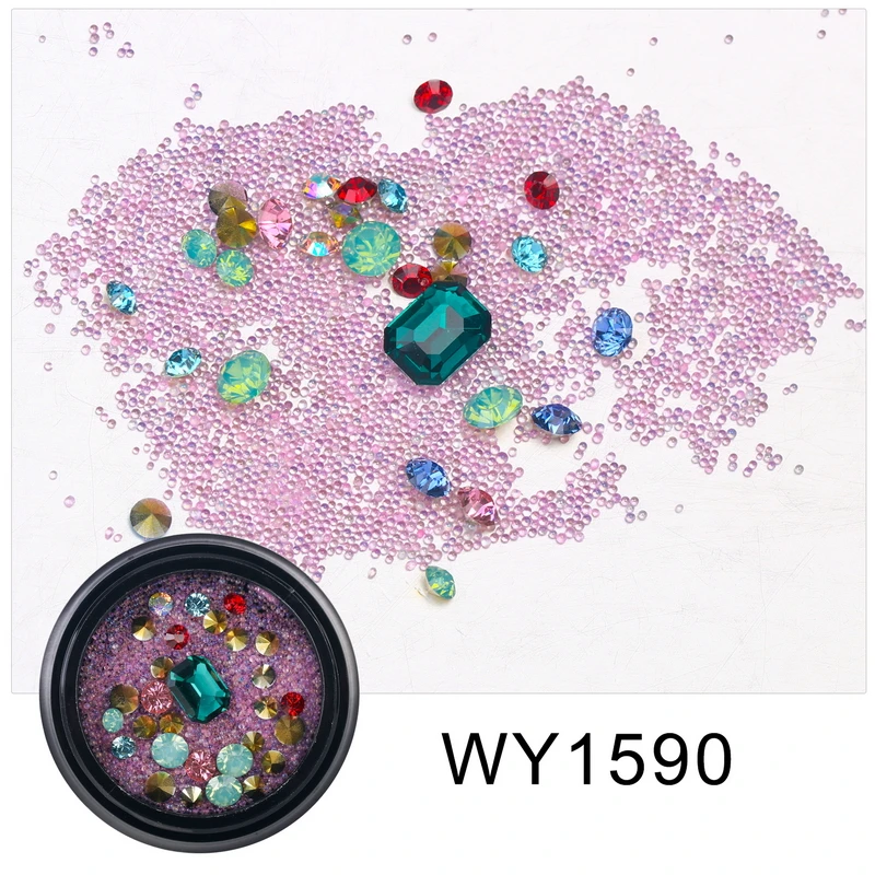 Elessical Mix Size Multi-color Rhinestone Nail Art Jewelry Tiny Glass Beads Decoration Gem Stone DIY Manicure | Красота и здоровье