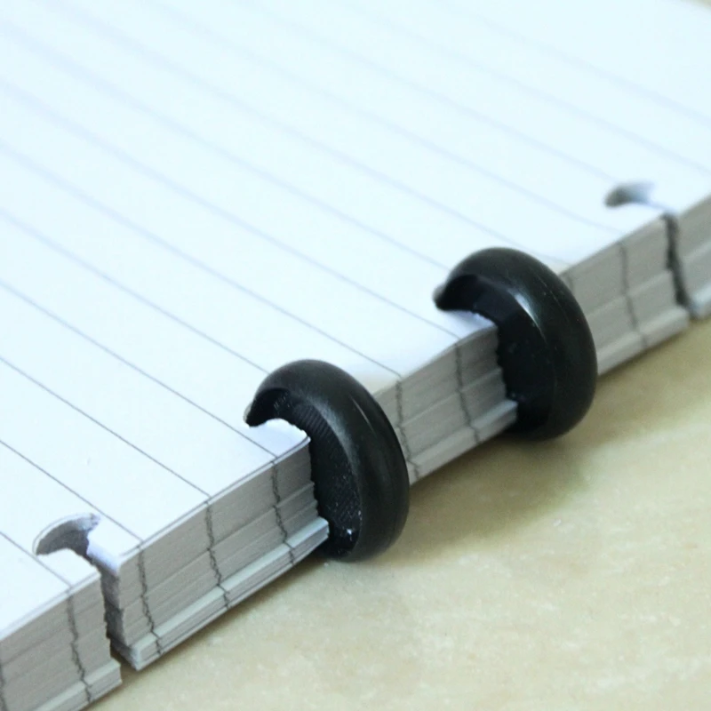 

50Pcs/Lot Creative Loose Book Binding Disc Black Plastic Round Buckle Circa Roll Mushroom Hole Spira Inner Books Office Supplies
