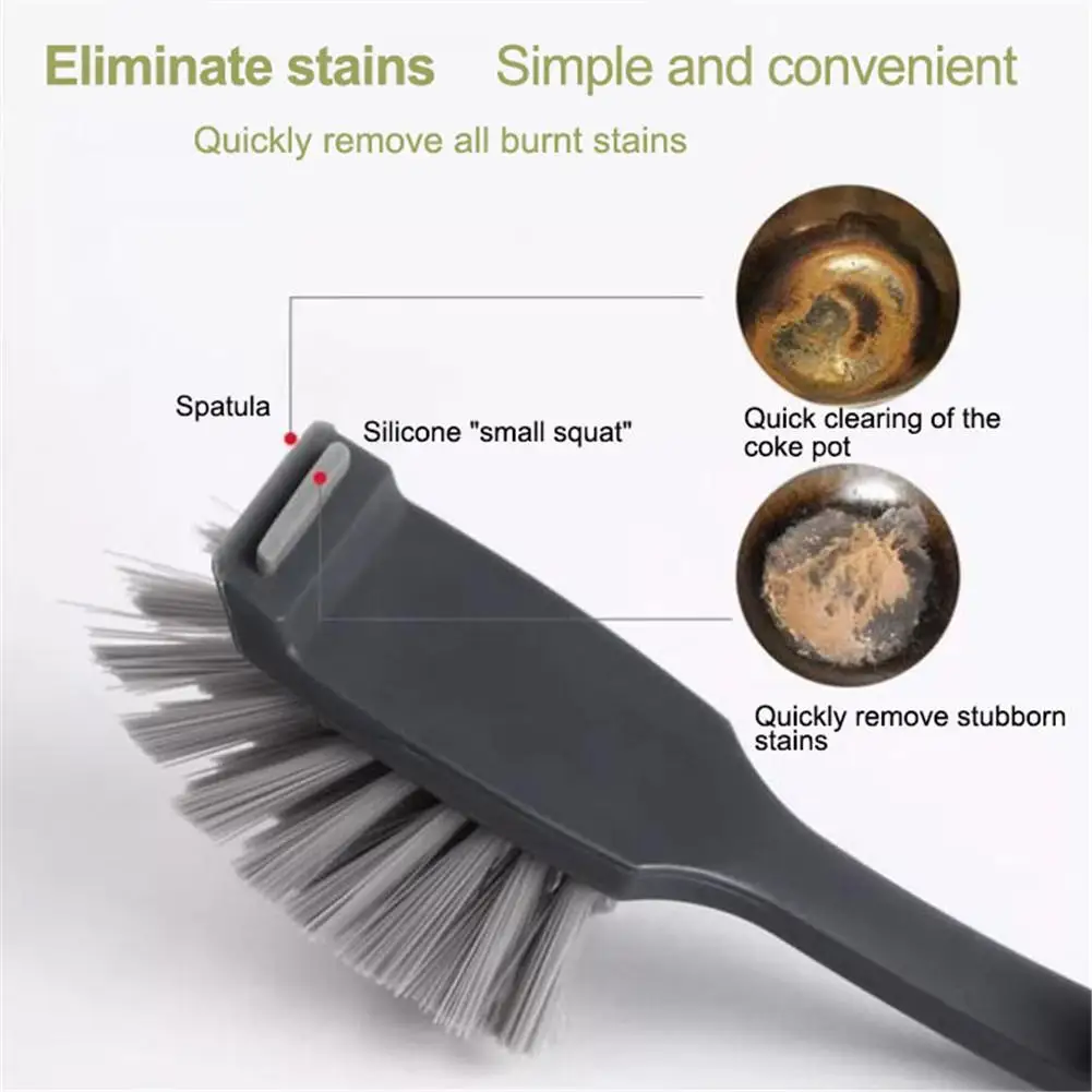 

Multi-function Kitchen Long Handle Cleaning Brush Dish Pot Brush Standable Gap Cleaning Cup Dish Brush Buckled Handle Kitchen
