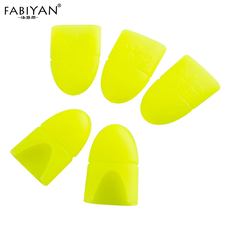 Silicone Yellow 5 шт ногтей советы средство для снятия УФ гель-лака обертывание Силиконовый Эластичный замачиваемый колпачок зажим для маникюра очищающий лак инструмент многоразовый палец - Цвет: Silicone Yellow