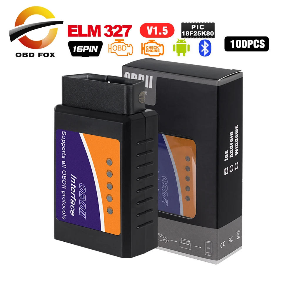 Автомобильный диагностический прибор elm327 V1.5 bluetooth OBD2 ELM 2020 V2.1 Wi Fi USB работает на