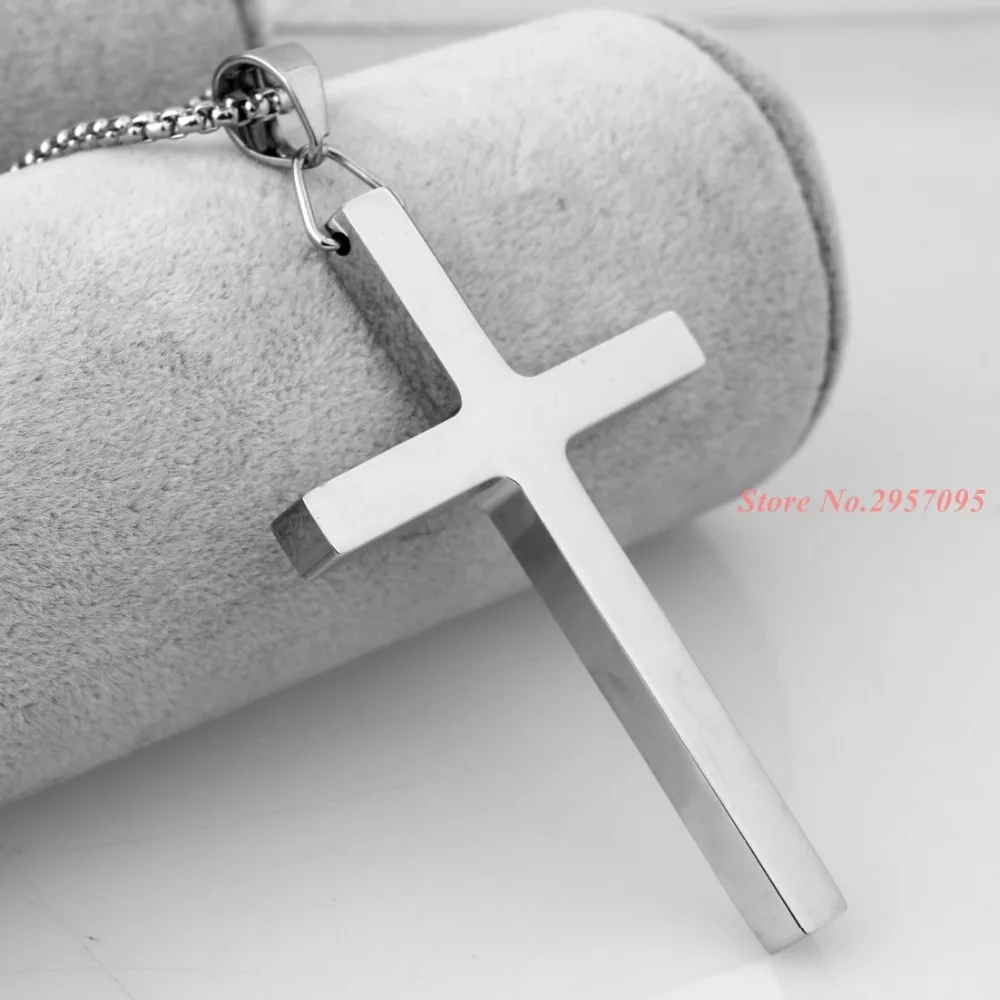 Цепочка с крестом для молитвы Мужская ожерелье из нержавеющей стали
