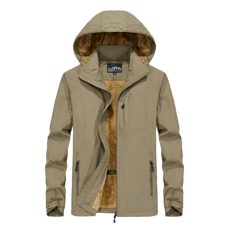 DIMUSI осенне-зимняя мужская куртка мужское флисовое толстое пальто армейская