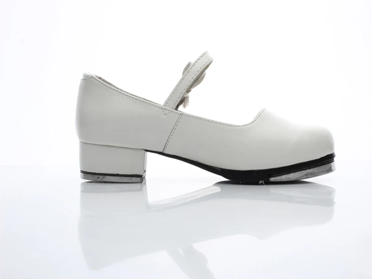 Детская обувь для танцев девочек кожаная с бантом женская новая Круглая Яркая